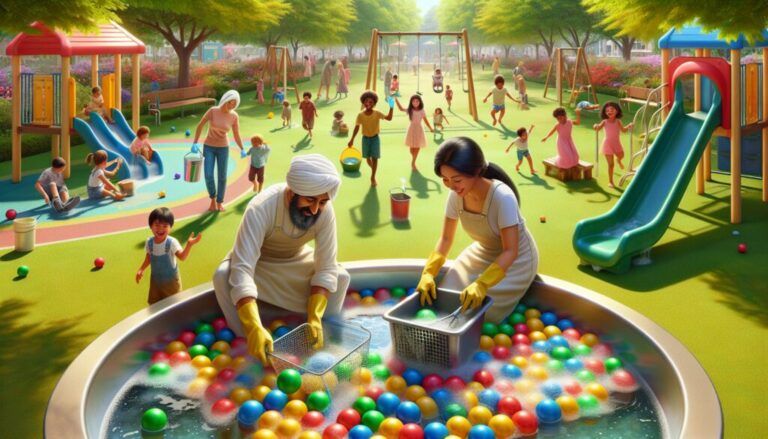 Cómo lavar las bolas de un parque eficientemente